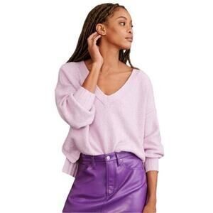 Anthropologie Pilcro Oversized Deep‎ V-Neck Sweater Lilac Lavender Purple XXS